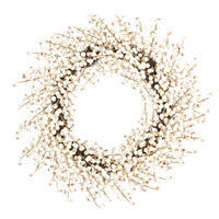 28" White Crab Apple Mixed Berry Wreath