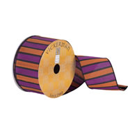 2.5"x10yd Orange/Purple Stripe Ribbon