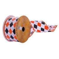 2.5"x10yd White Orange Black Ribbon