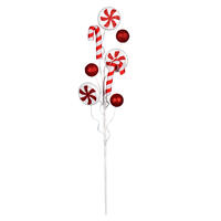 20" Red/White Candy Cane Swirl Spray 6Bg