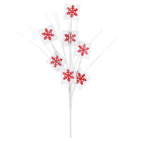 20" RedWhite Glitter Snowflake Spray 6Bg