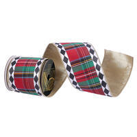 4"x10yd Multi Tartan Black White Diamond