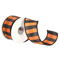 2.5"x10Y Orange Aspen Checks Ribbon