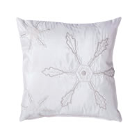 18"x18" Beaded Snowflakes Pillow