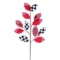 Vickerman 26" x 10" Red/White/Black Leaf Spray
