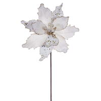 Vickerman 11.5" x 20" Velvet Sugar Poinsettia Stem