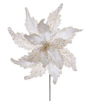 Vickerman 18" x 20" Grand Velvet Poinsettia Stem. 