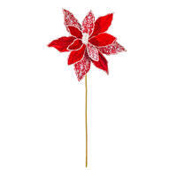 Vickerman 17" Velvet Pearl Poinsettia Stem
