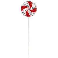 21" Red/White Sequin Lollipop 2 Asst/Set