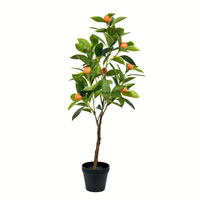 Vickerman Artificial Green and Orange Real Touch Orange Tree