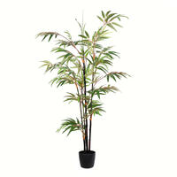 Vickerman Artificial Potted Black Japanese Bamboo Tree
