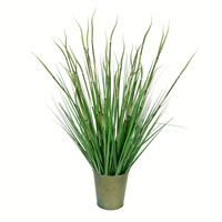 Vickerman Artificial Potted Artificial Grass in Iron Pot