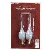 C7 Silicone White Bulb 2Pk 120V 5Watt