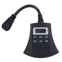 Vickerman All Weather Outdoor 3-Outlet 7-Day Digital Timer with Always ON, Dusk to Dawn or On at Dusk for 1 to 12 Hour Setting. 125Volt, 15Amp, 60Hz, 1000Watt Tungsten