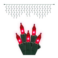 Vickerman Christmas Mini Light Icicle Set with Green Wire