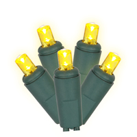 Vickerman Single Mold Wide Angle Twinkle Green Wire LED Christmas light set, Poly Bag