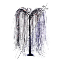 Vickerman Black Willow Twig Artificial Pre-Lit Halloween Tree, Purple and Orange LED Dot Lights. 