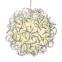 Vickerman Spiral LED Silver Aluminum Ball