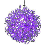 Vickerman Spiral LED Silver Aluminum Ball