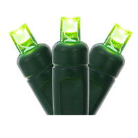 Vickerman Single Mold Wide Angle Green Wire LED Christmas light set