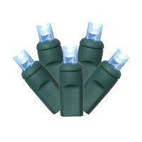 Vickerman Single Mold Wide Angle Green Wire LED Christmas light set, Poly Bag