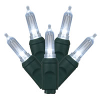 Vickerman Italian LED Single Mold Green Wire Christmas Light Set, Poly Bag