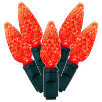 Vickerman C6 LED Green Wire Single Mold Christmas Light Set