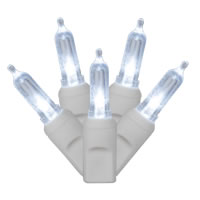Vickerman Italian LED Single Mold White Wire Christmas Light Set, Poly Bag