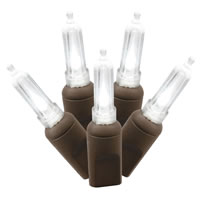 Vickerman Single Mold Italian LED Christmas Light Set Brown Wire