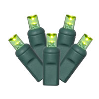 Vickerman Single Mold Wide Angle Green Wire LED Christmas light set, Poly Bag