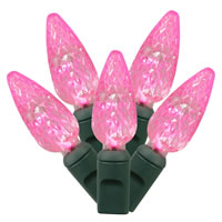 Vickerman C6 LED Green Wire Single Mold Christmas Light Set