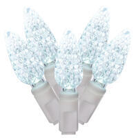 Vickerman C6 LED White Wire Single Mold Christmas Light Set Poly Bag
