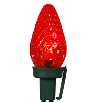 25Lt LED C7 Red Twkl EC Set GW 8"Sp 16'L