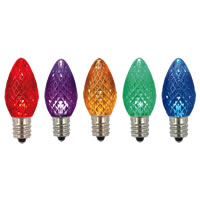 Vickerman C7 Faceted LED Replacement Bulbs, 5 Pack