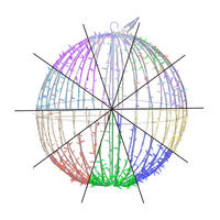 Vickerman Folding White Metal Sphere with RGB-Remote Controlled Low Voltage LED Lights